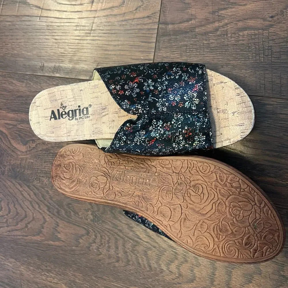 Alegria Triniti Floral Platform Leather Comfort Sandal Womens Size 38 - Picture 7 of 11